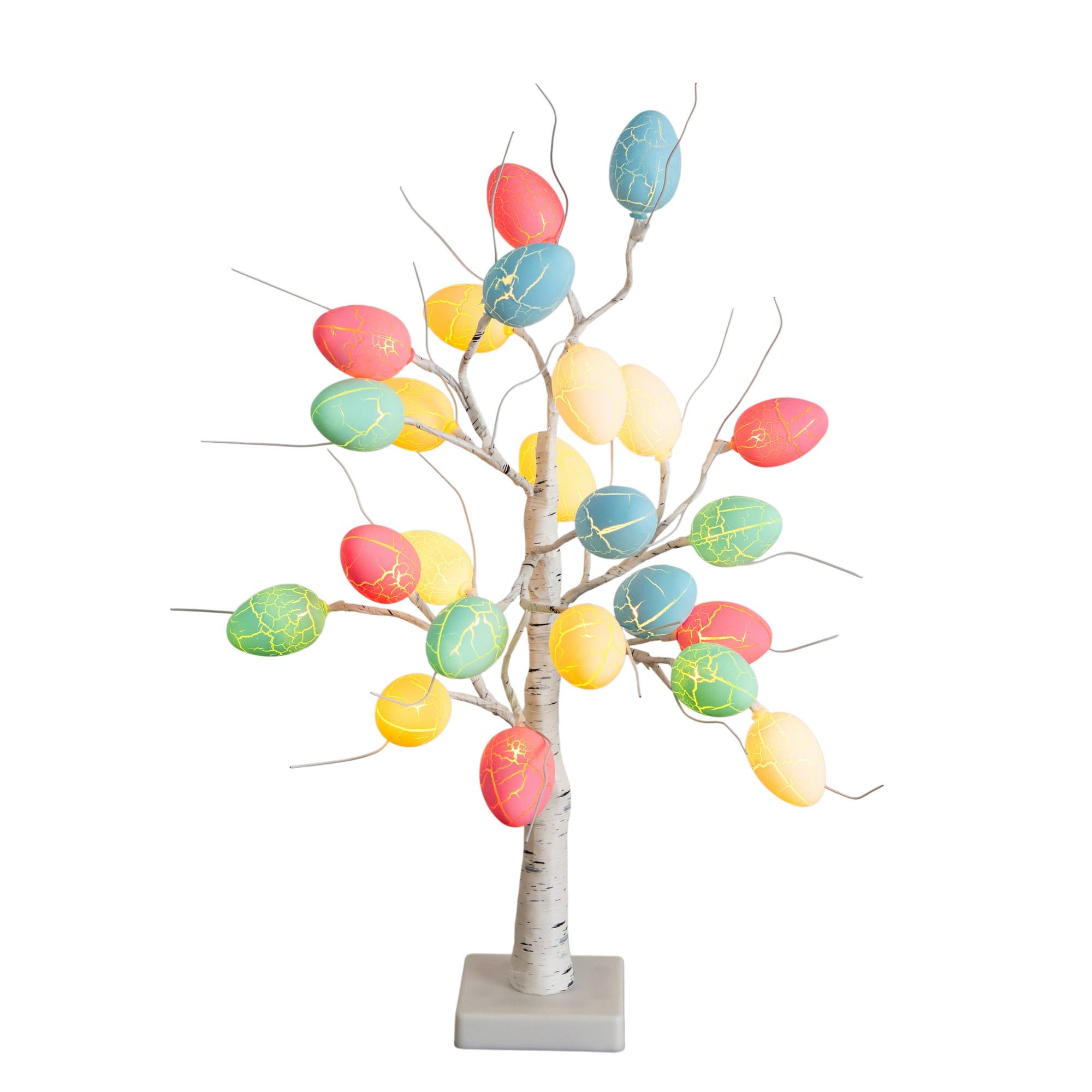2ft. Pre-Lit Artificial Easter Egg Twig Tree with 24 LED Lights